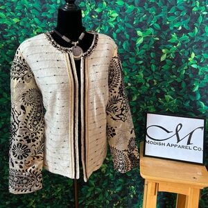 Chico's Cream & Black Blazer Size 3(XL)